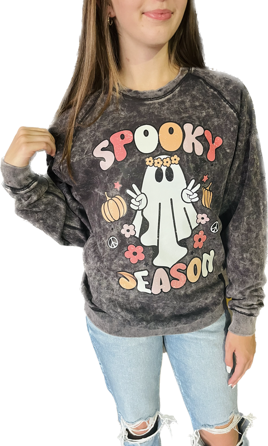 Spooky vibes distressed sweatshirt