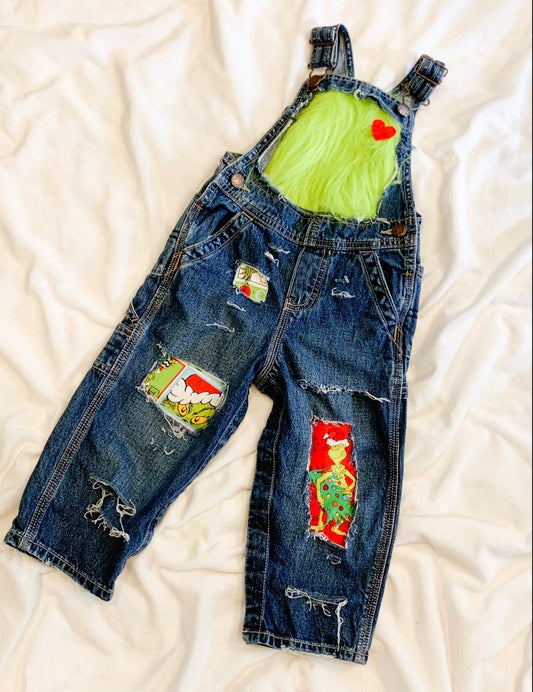 Grinch Outfit - Christmas Overalls - Christmas Outfit