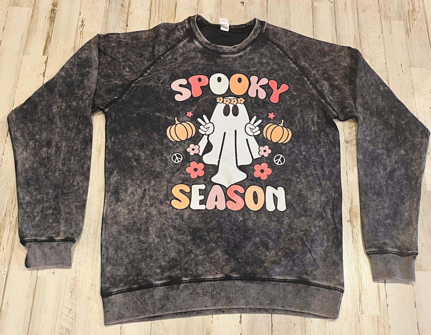 Spooky vibes distressed sweatshirt